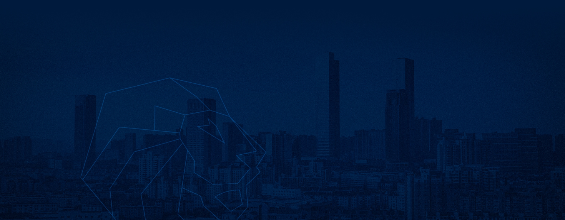 Foto de uma cidade com um película azul